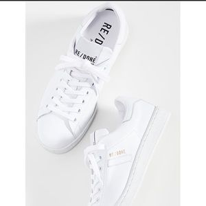RE/DONE 70’s leather tennis sneaker size 37 white